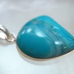 Blue Stripes & Stone Earrings